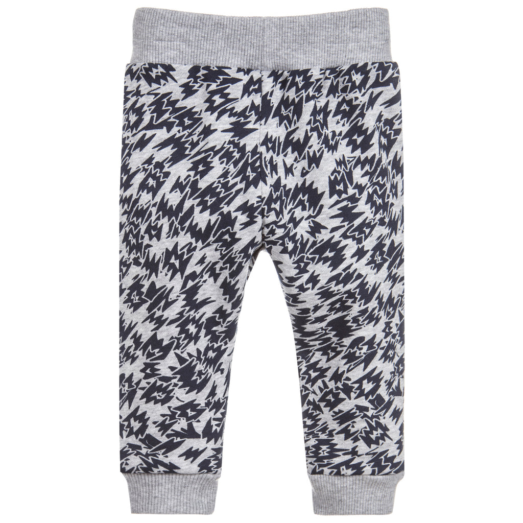 Baby Unisex Grey and Black Tiger Patched Sweatpants