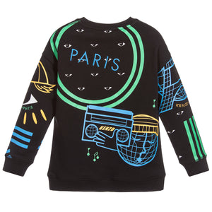 Boys Black Graphic Sweatshirt (Unisex)
