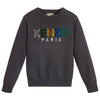 Unisex Grey Knitted Colorful Logo Sweater