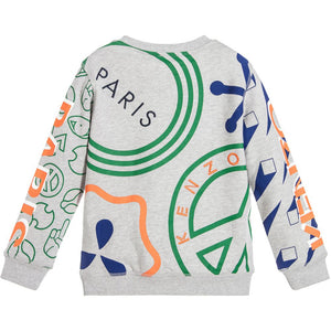 Kenzo Boys Grey Tiger and Patches Sweatshirt Boys Sweaters & Sweatshirts Kenzo Paris [Petit_New_York]