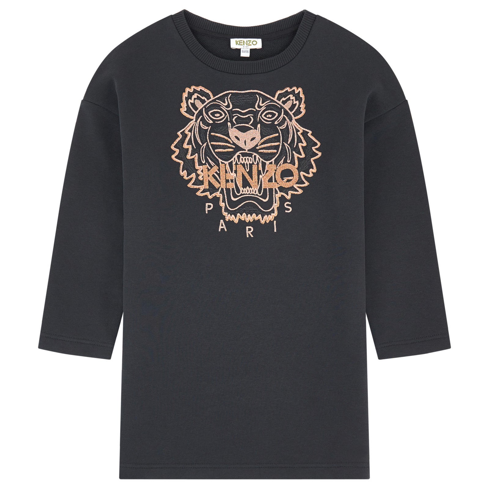 rigtig meget Overgang Observatory Kenzo Girls Black Dress with Bronze Tiger Logo – Petit New York