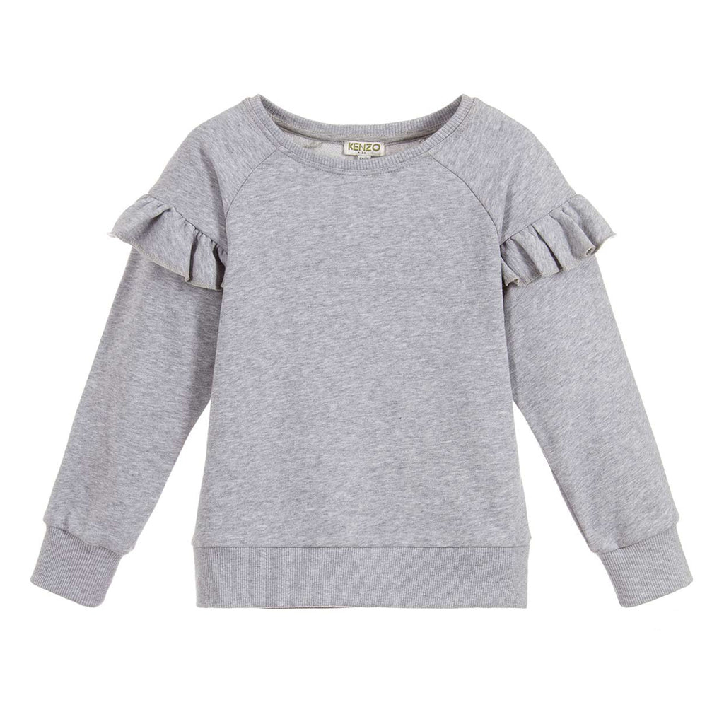 Girls Grey Flared Back Logo Sweatshirt
