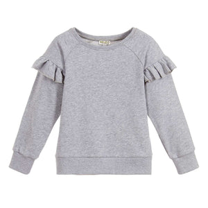 Girls Grey Flared Back Logo Sweatshirt