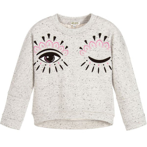 Kenzo Girls Grey Iconic Eye Sweatshirt (Mini-Me) Girls Sweaters & Sweatshirts Kenzo Paris [Petit_New_York]