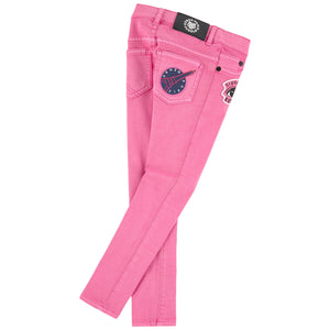 Kenzo Girls Pink Patched Jeggings Girls Leggings Kenzo Paris [Petit_New_York]