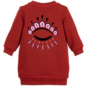 Kenzo Baby Girls Red Classic 'Eye' Sweater Dress Baby Sweaters & Sweatshirts Kenzo Paris [Petit_New_York]