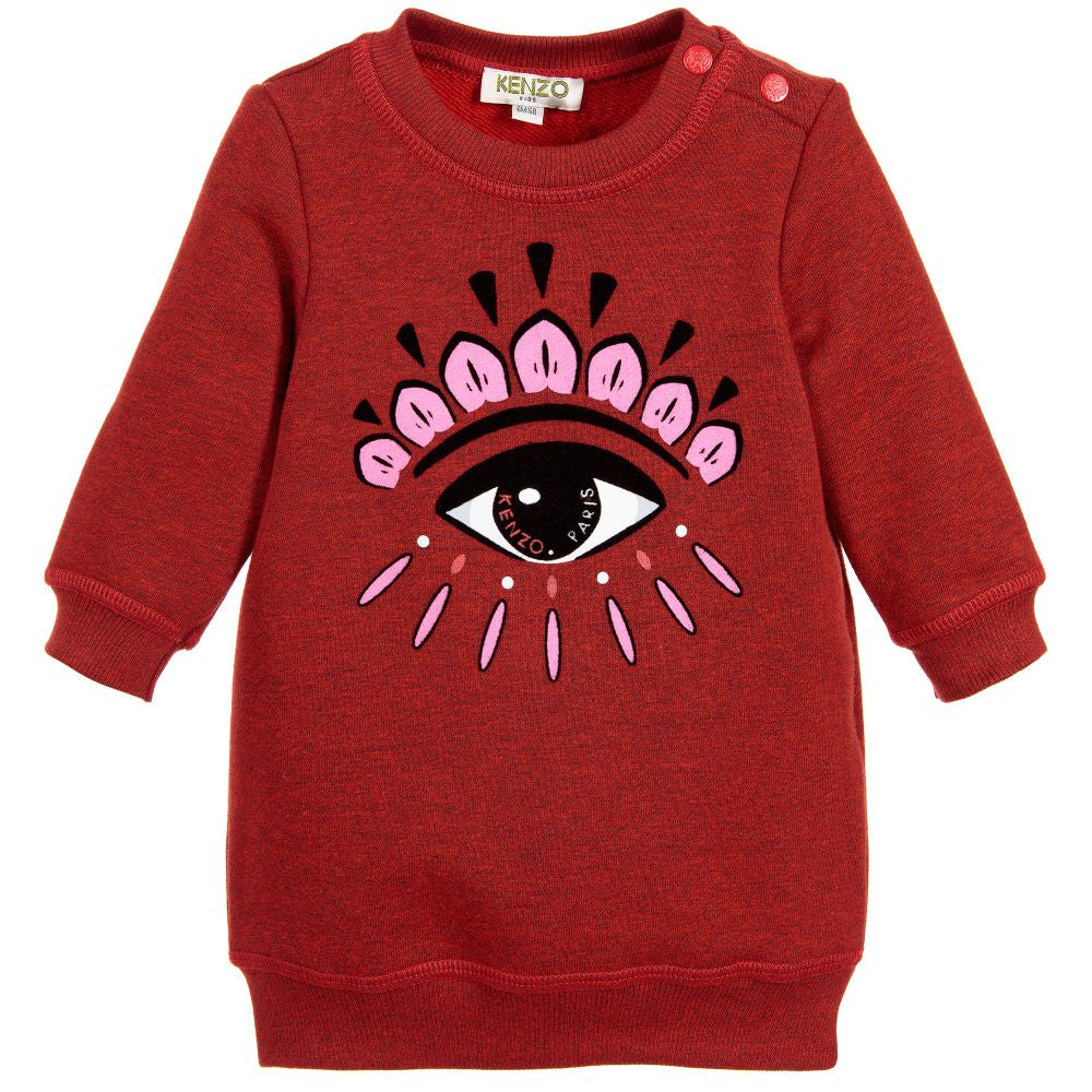 kenzo knit dress Kenzo Pre-Owned Tiger Embroidered Sweater Dress | Grey