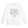Girls White & Silver Tiger Logo Sweatshirt (Mini-Me)