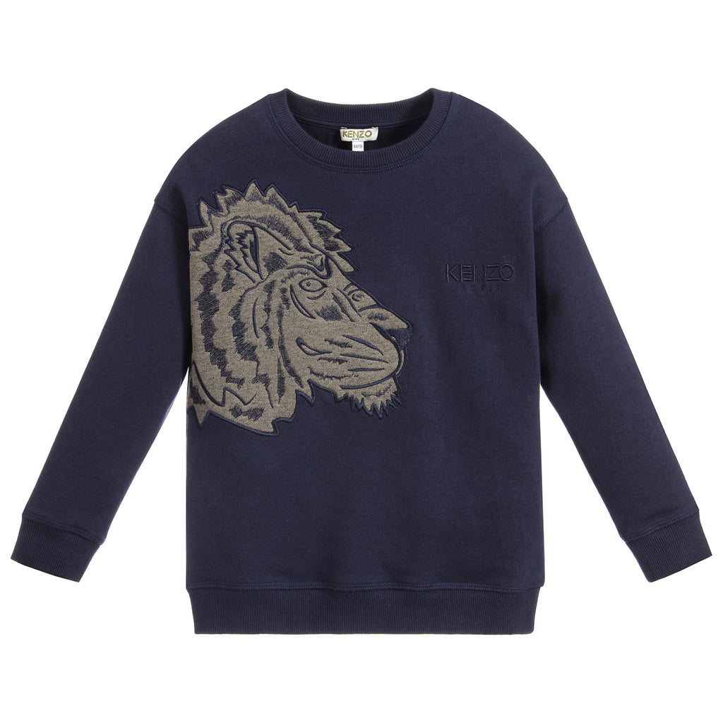 Unisex Navy Blue Tiger and Leopard Logo Sweatshirt