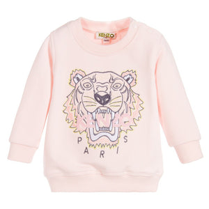 Kenzo Baby Girls Pink Tiger Sweatshirt Baby Sweaters & Sweatshirts Kenzo Paris [Petit_New_York]