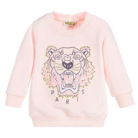Kenzo Baby Girls Pink Tiger Sweatshirt – Petit New York