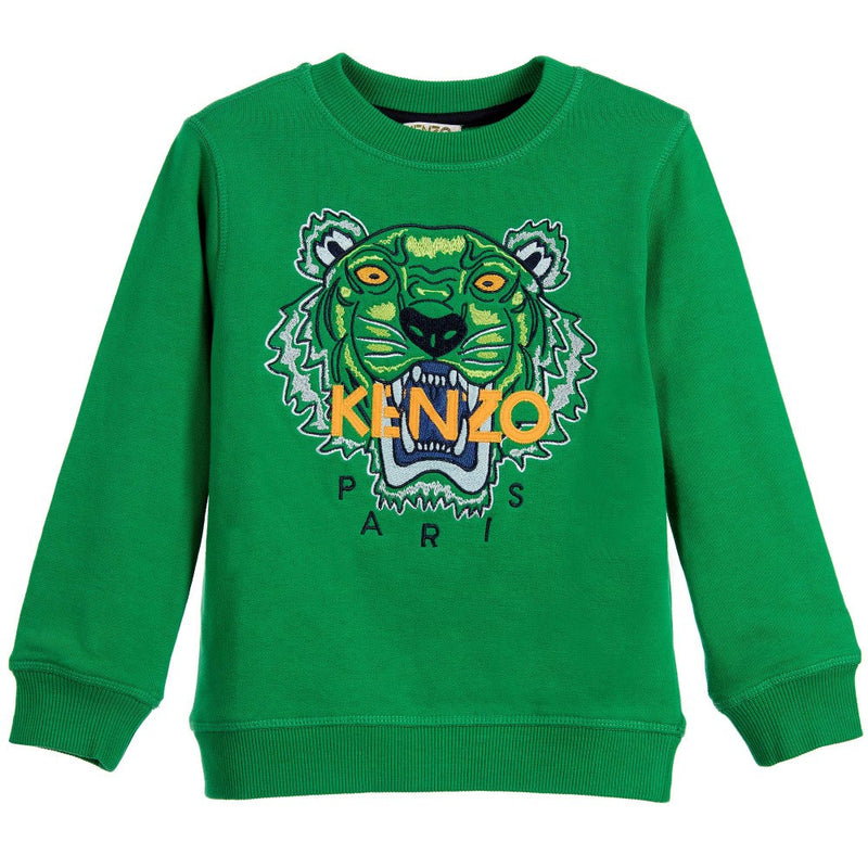 New Kenzo Petit Logo Baby – York Tiger Sweatshirt Green Unisex