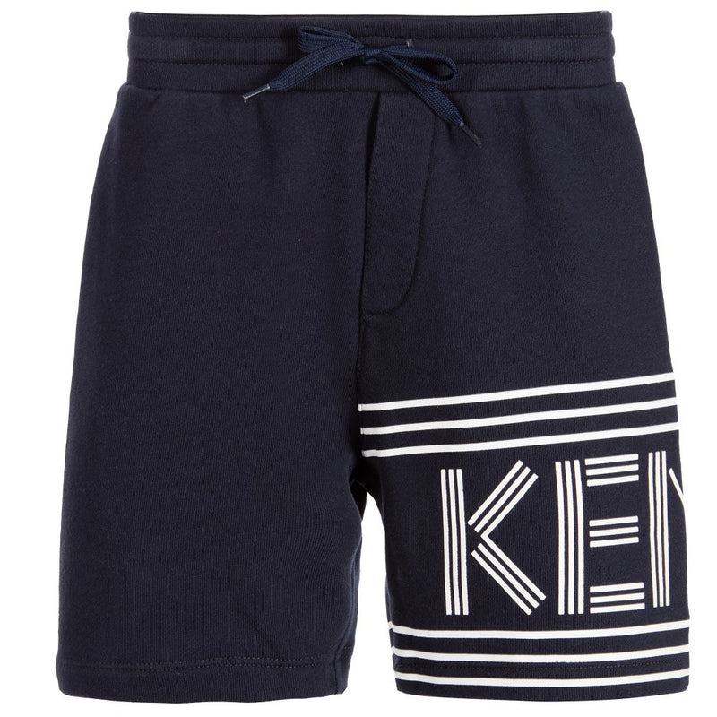 Kenzo Boys Navy Logo Shorts Boys Shorts Kenzo Paris [Petit_New_York]