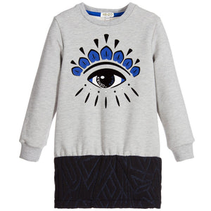 grey kenzo dress Kenzo Kids Dragonflies Ruffled Casual Dress | Grey