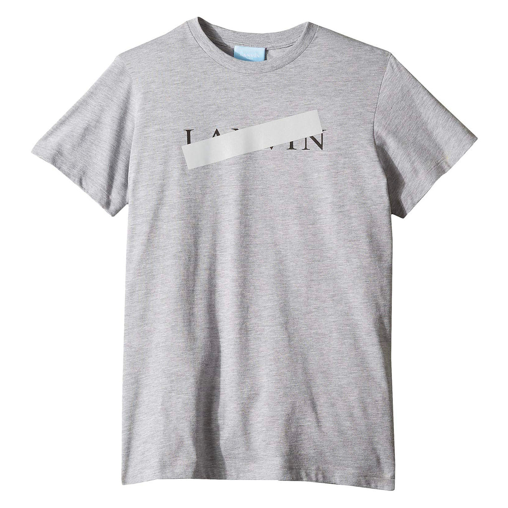 Unisex Grey Taped Logo T-shirt
