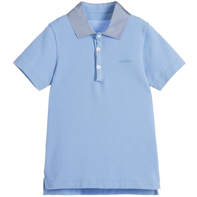 Lanvin Enfant logo-print denim shirt - Blue