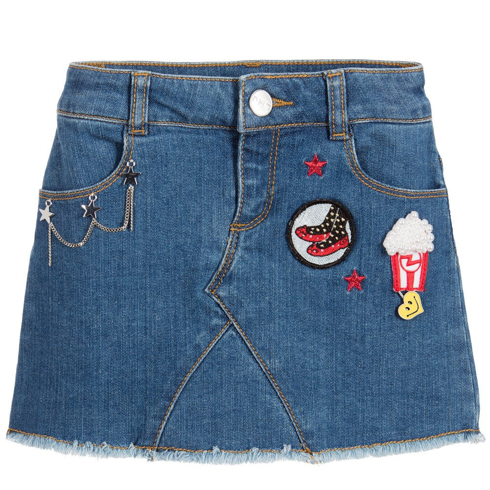 Little Marc Jacobs Girls Denim Skirt With Patches (Mini-me) – Petit New York