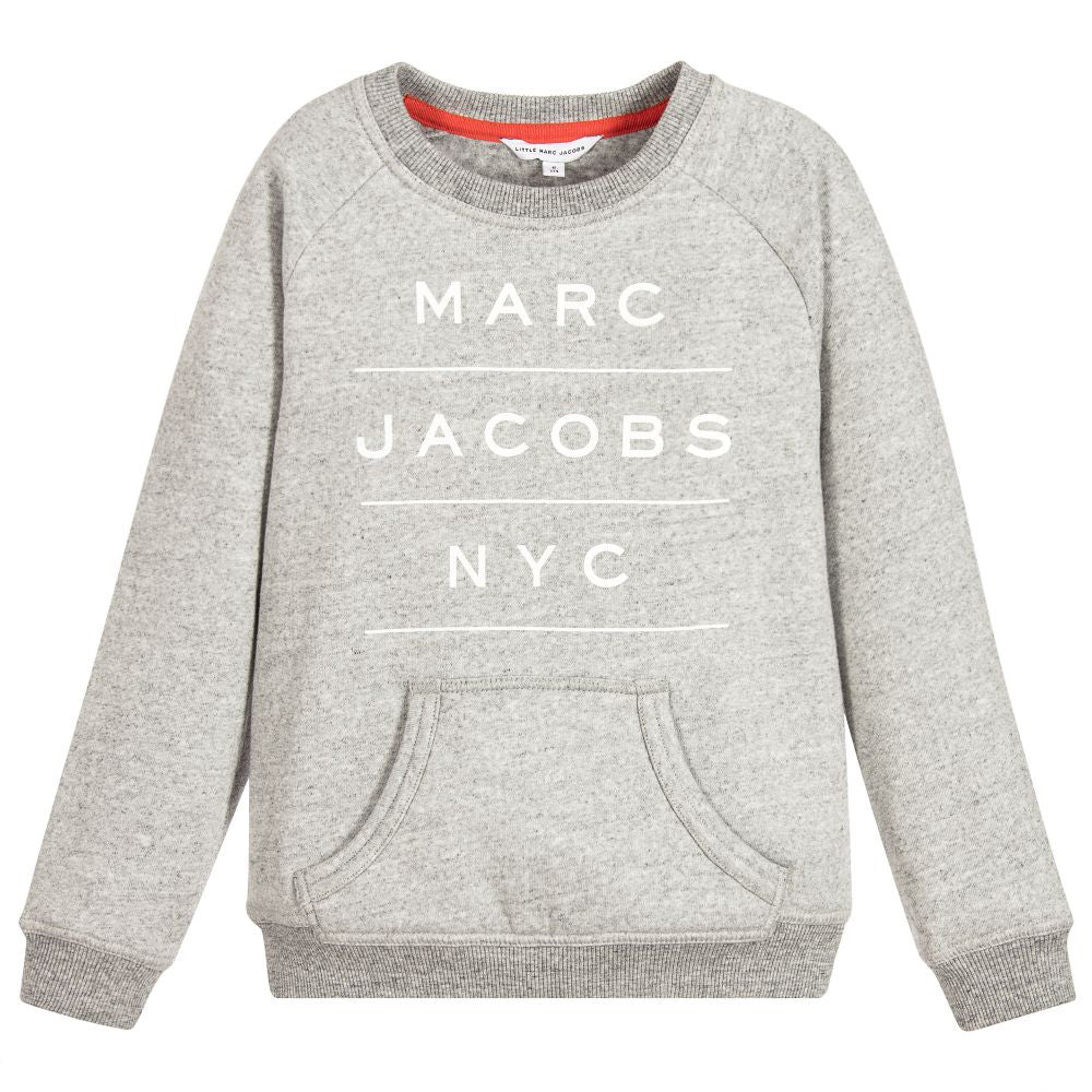 Marc Jacobs Boys Grey Logo Sweatshirt (Unisex) Boys Sweaters & Sweatshirts Little Marc Jacobs [Petit_New_York]