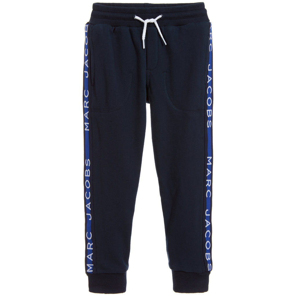 Boys Navy Blue Logo Sweatpants