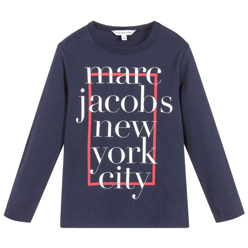 Marc Jacobs Boys Navy Blue 'New York City' T-shirt
