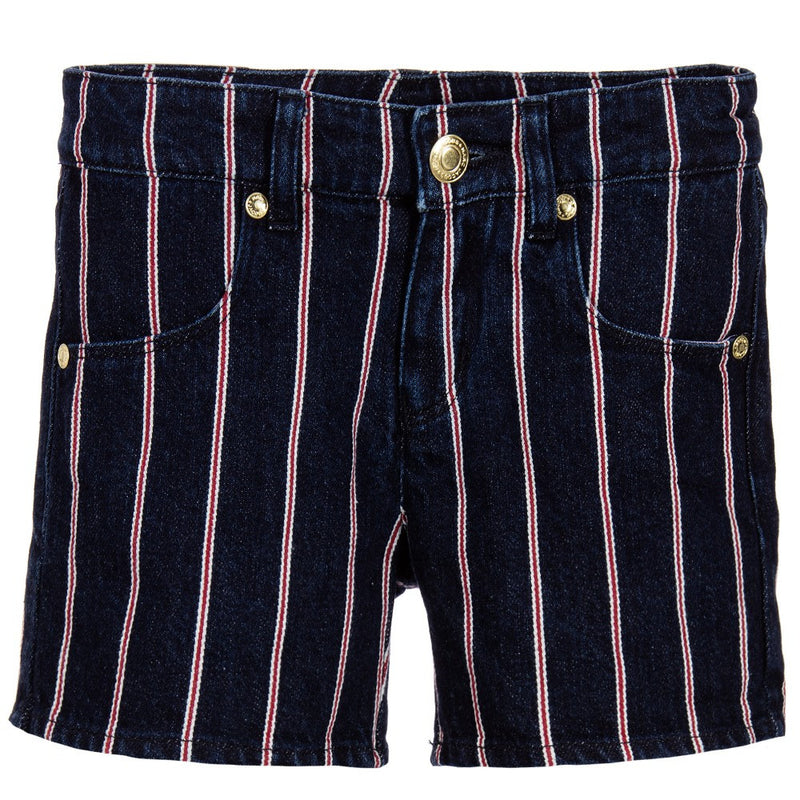 Little Marc Jacobs Girls Denim Red Striped Shorts (Mini-Me) Girls Shorts Little Marc Jacobs [Petit_New_York]