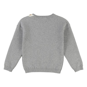 Marc Jacobs Girls Grey Cashmere Blend Tiger Sweater
