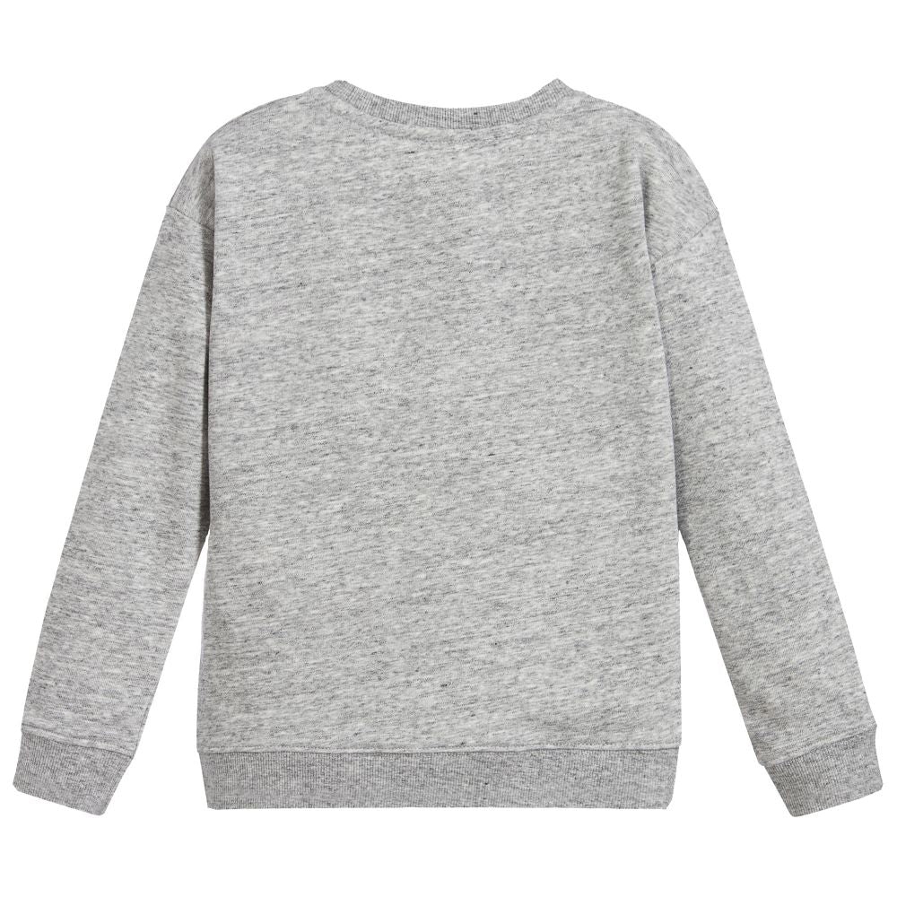 Marc Jacobs Girls Grey Sweatshirt Colorful Sequins Logo