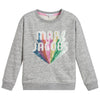 Marc Jacobs Girls Grey Sweatshirt Colorful Sequins Logo