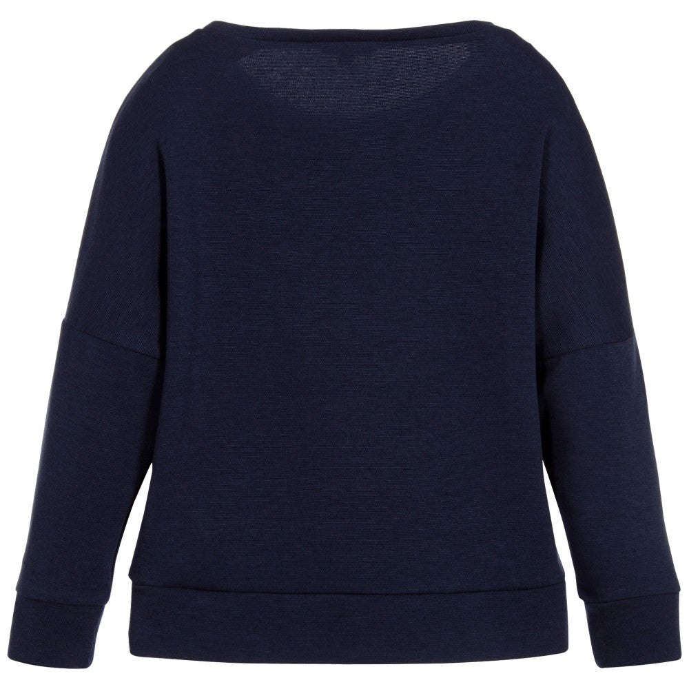 Little Marc Jacobs Girls Navy Blue Popcorn Sweatshirt (Mini-Me) Girls Sweaters & Sweatshirts Little Marc Jacobs [Petit_New_York]