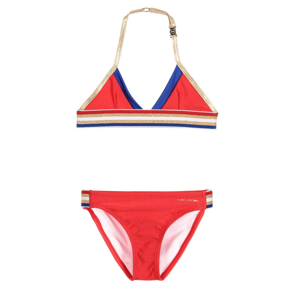 Little Marc Jacobs Girls Red, Gold, Blue Bikini Girls Swimwear Little Marc Jacobs [Petit_New_York]