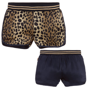 Marc Jacobs Girls Reversible Shorts Blue & Leopard
