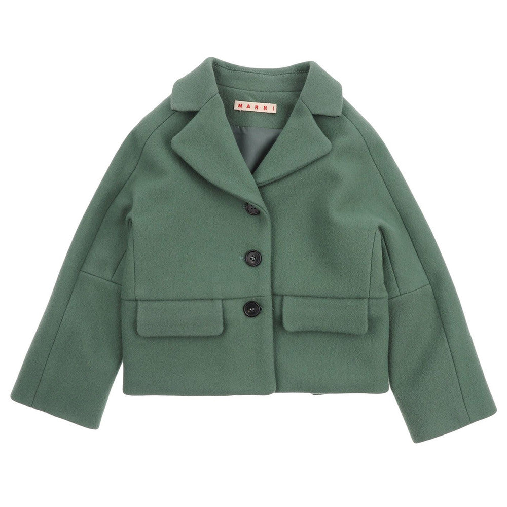 【関税＆送料込み】Marni Green Single-Breasted Jacket With UNIQLO Down Oversized Hooded Coat (Printed, MARNI) green new