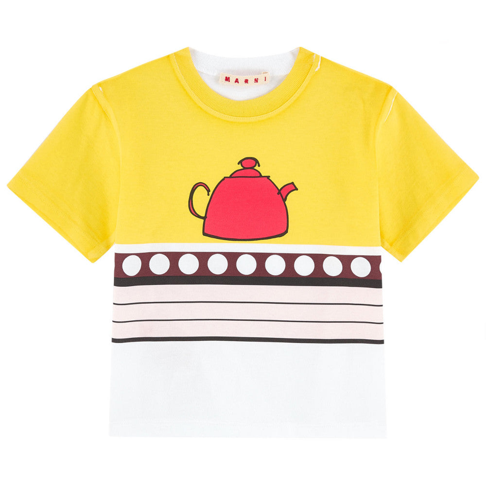 Marni Girls Teapot Print T-shirt