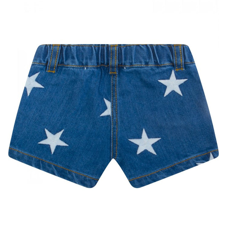 Moschino Baby Girls Blue Denim Shorts with Stars