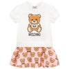 Baby Girls White & Pink Logo Bear Dress