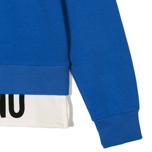 Moschino Boys Blue Layered Logo Sweater