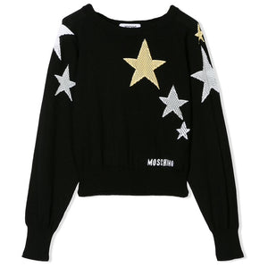 Moschino Girls Black Fancy Stars Sweater