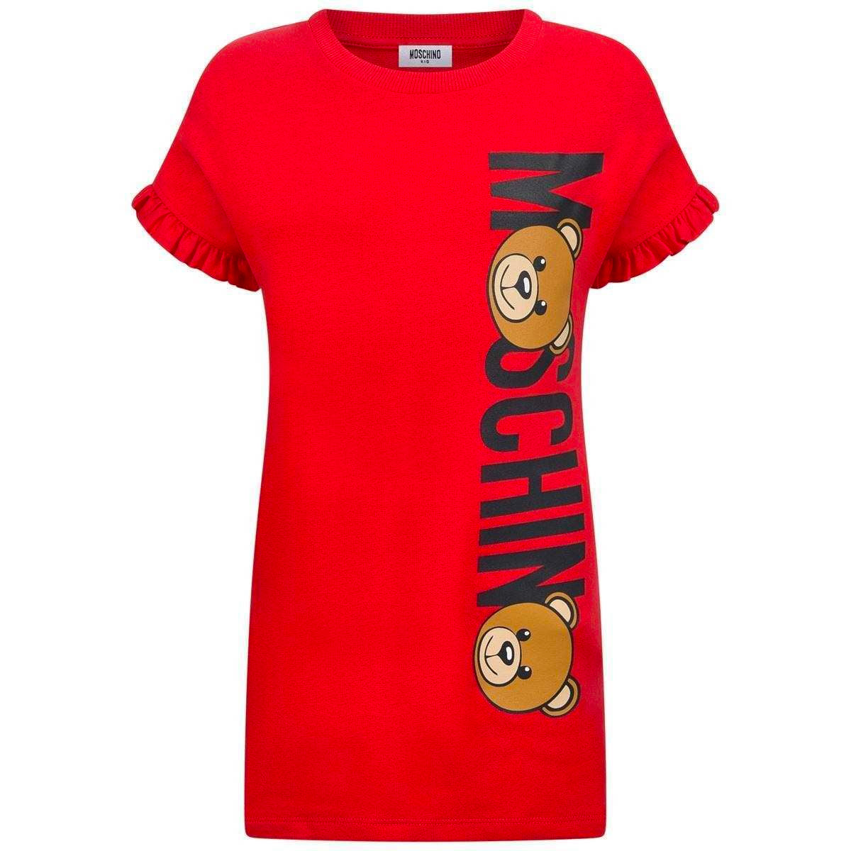 moschino dress red Moschino Red Slip Dress with Lace Overlay