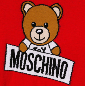 Moschino Red Teddybear Logo Sweater (unisex)