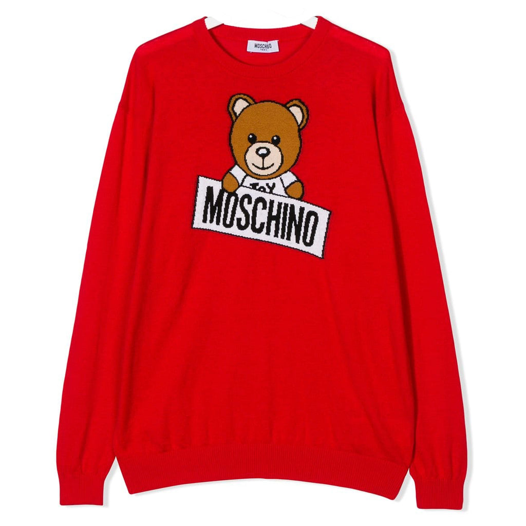 Moschino Red Teddybear Logo Sweater (unisex)