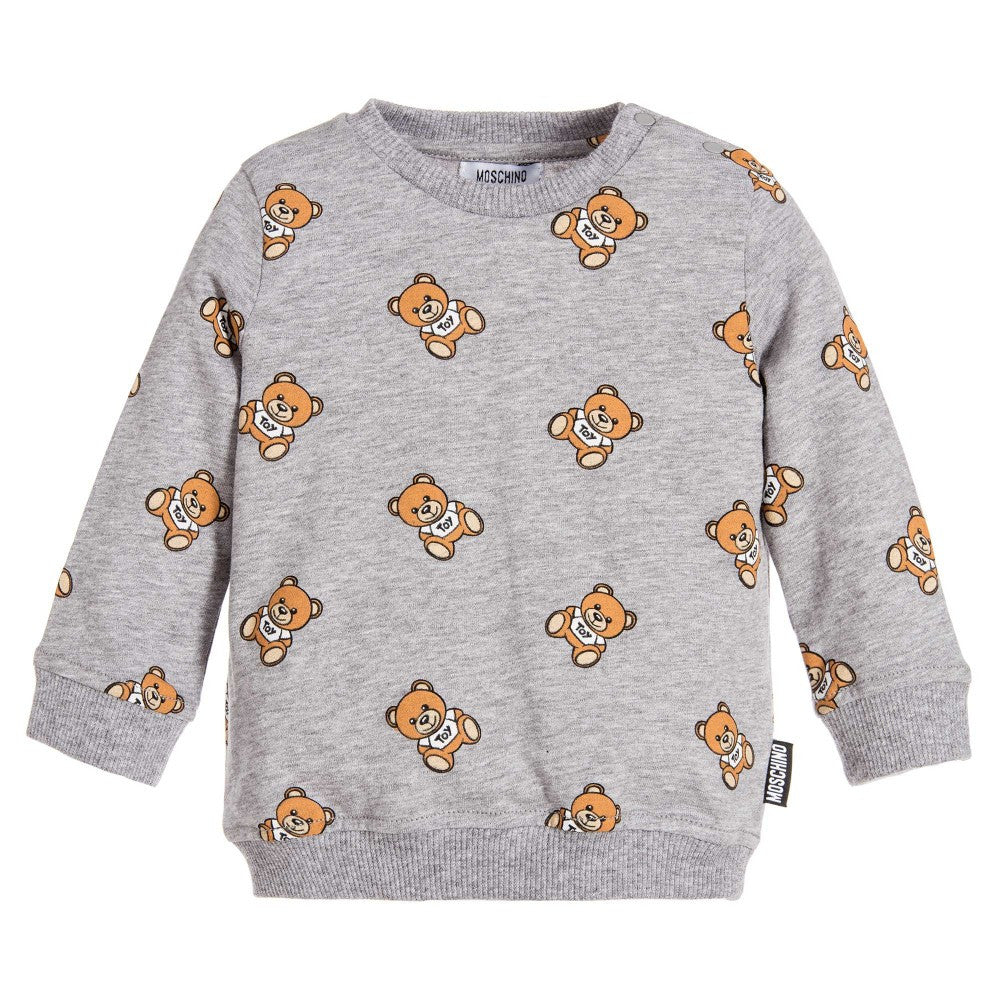 Moschino Baby grey Teddy Print Sweatshirts