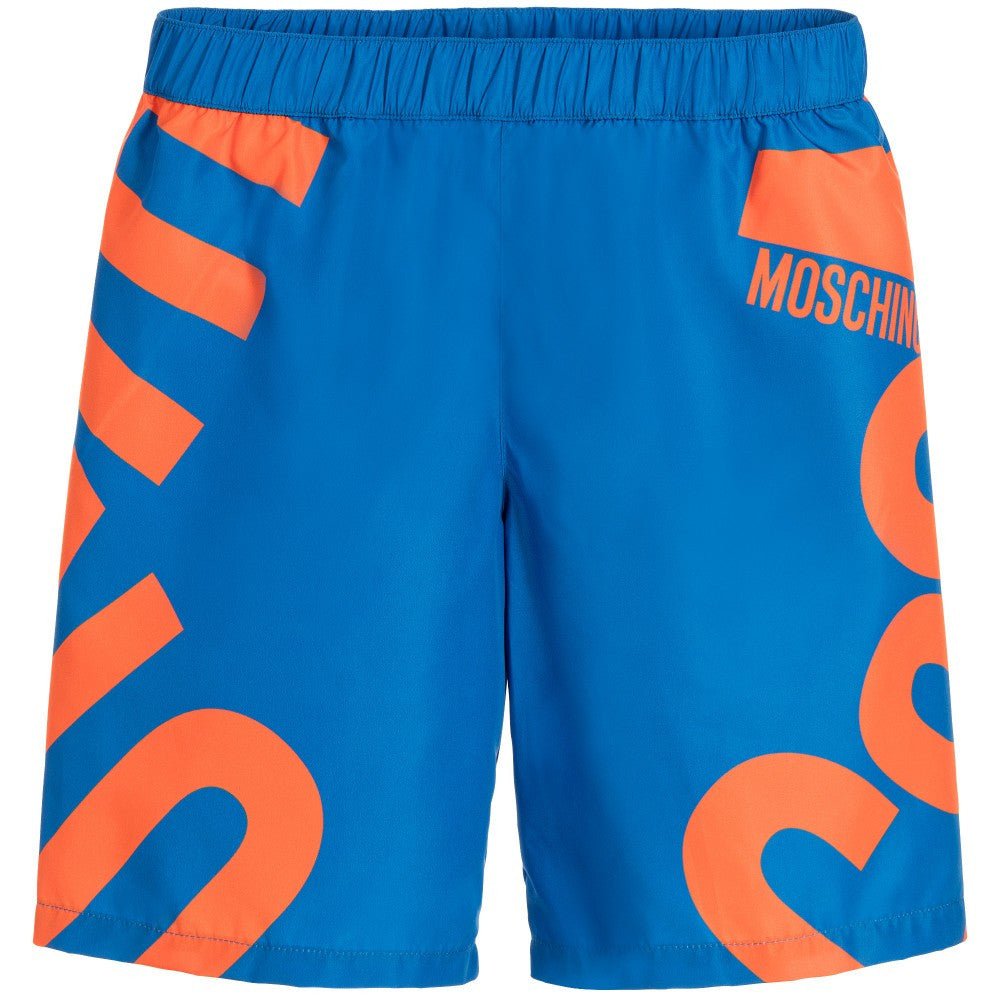 Moschino Boys Marine Blue Logo Swim Shorts