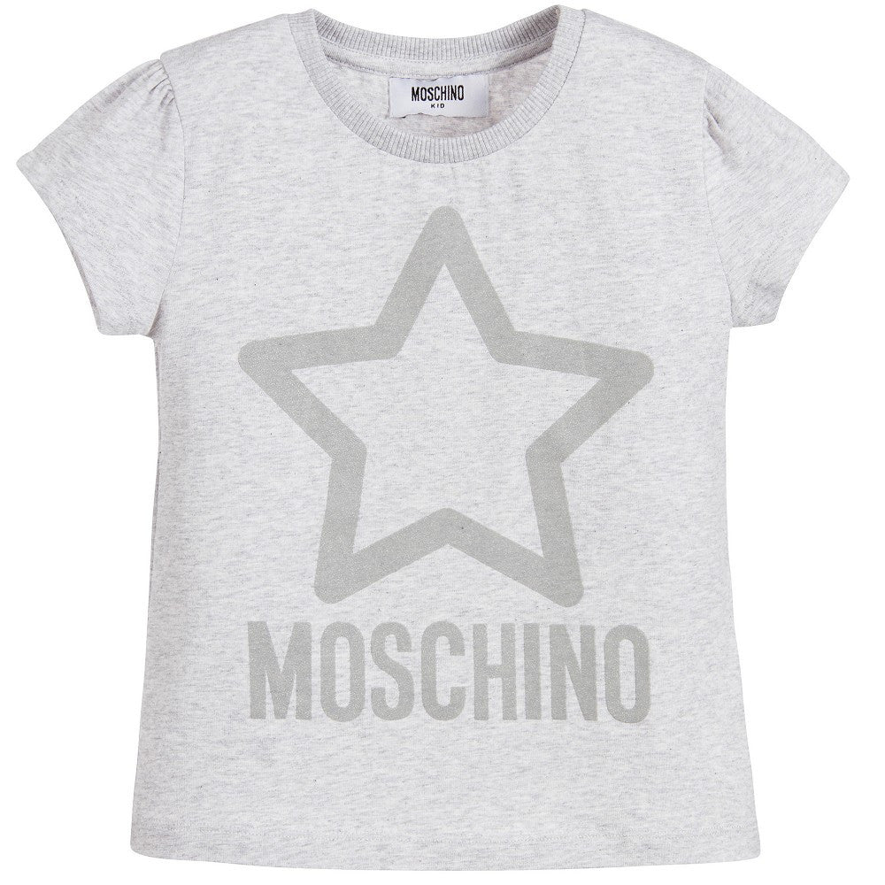 Moschino Girls Grey Sparkly Star Top