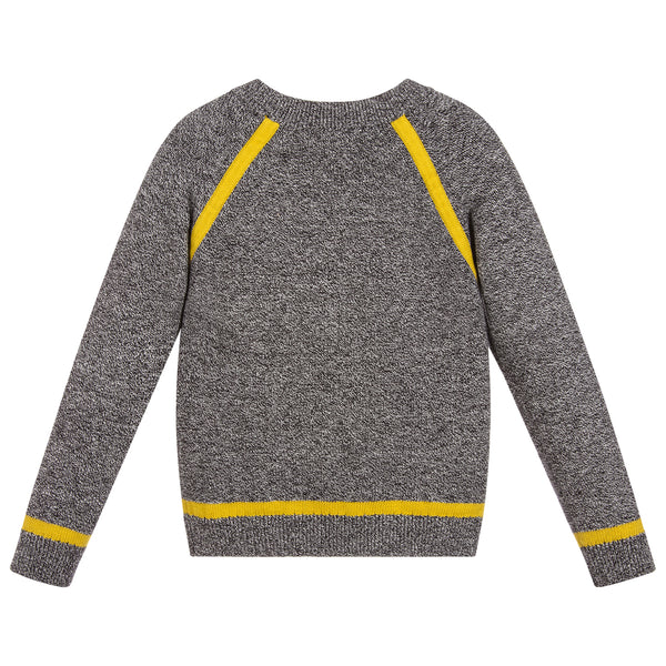 Paul Smith Boys Grey Knitted Sweater with Yellow Accents – Petit New York