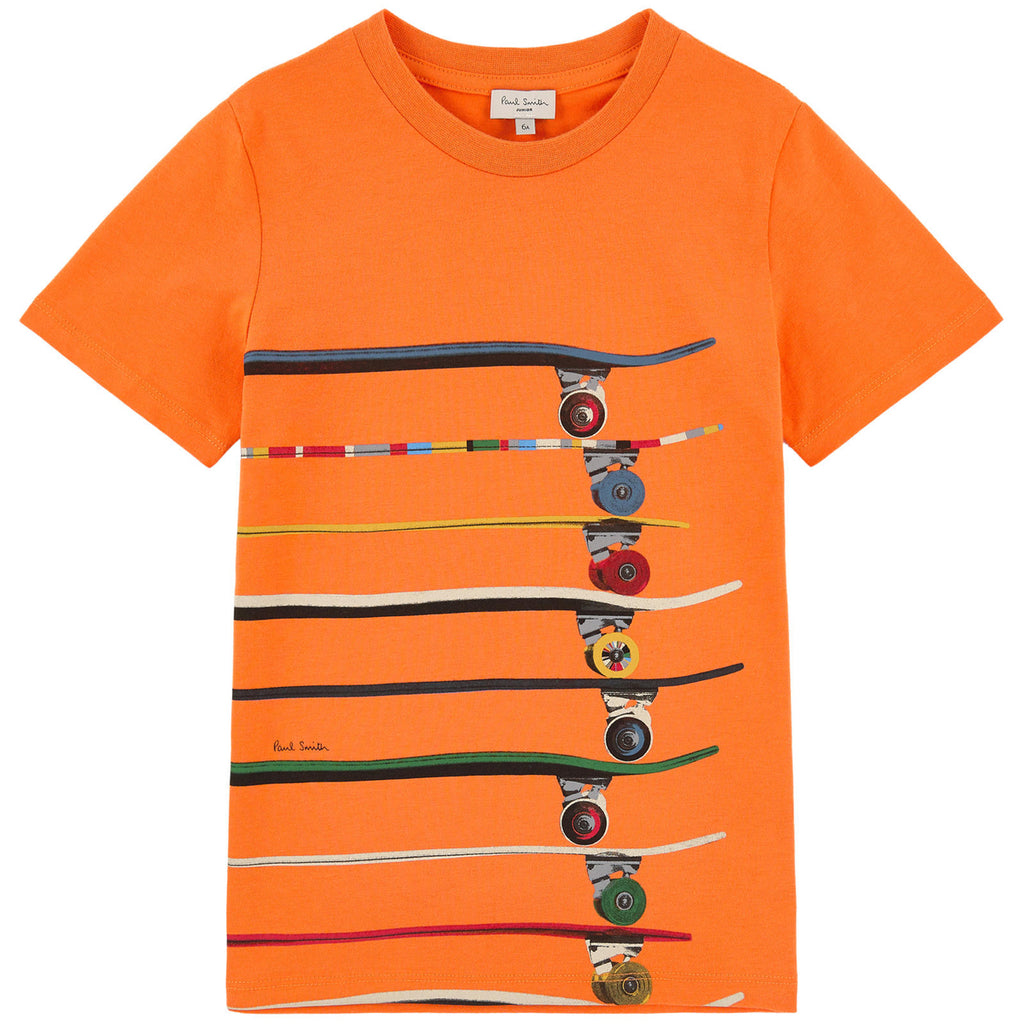 Paul Smith Boys Orange Skateboards T-shirt
