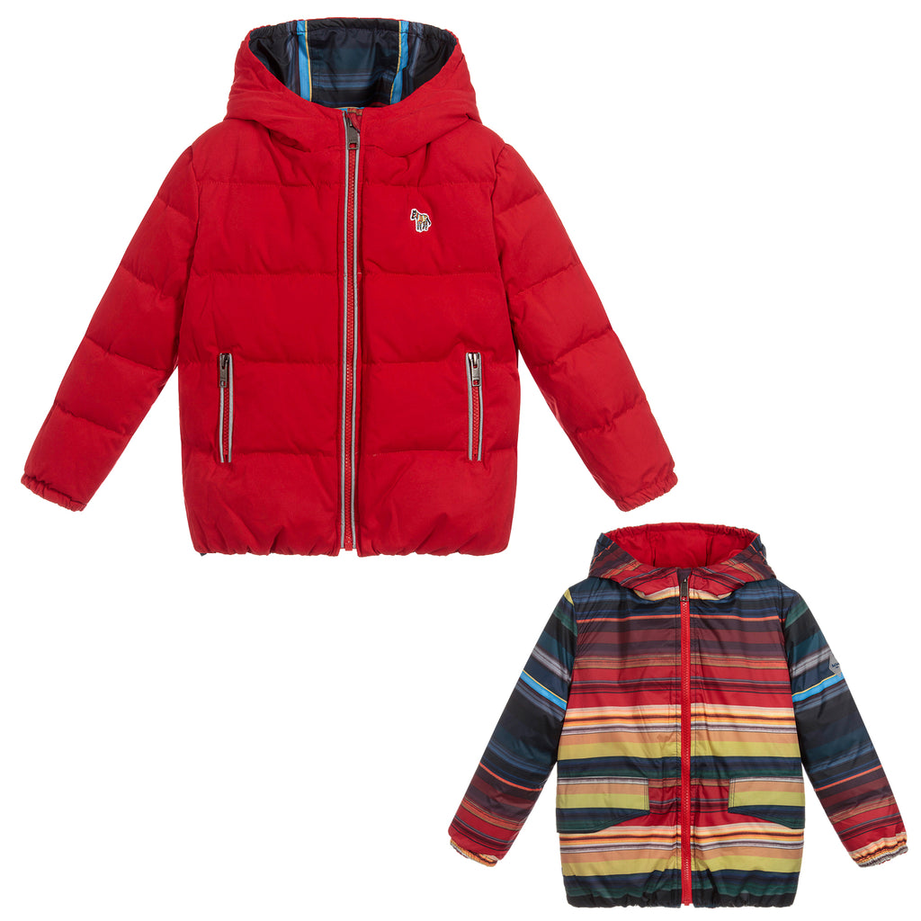 Paul Smith Boys Reversible Jacket Red Colorful Striped