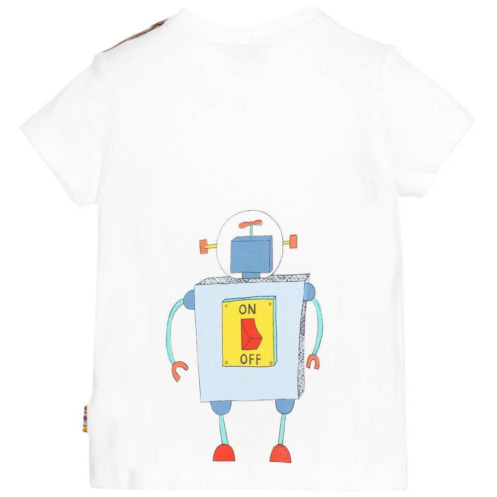 Paul Smith Baby Boys White 'Robot' T-Shirt