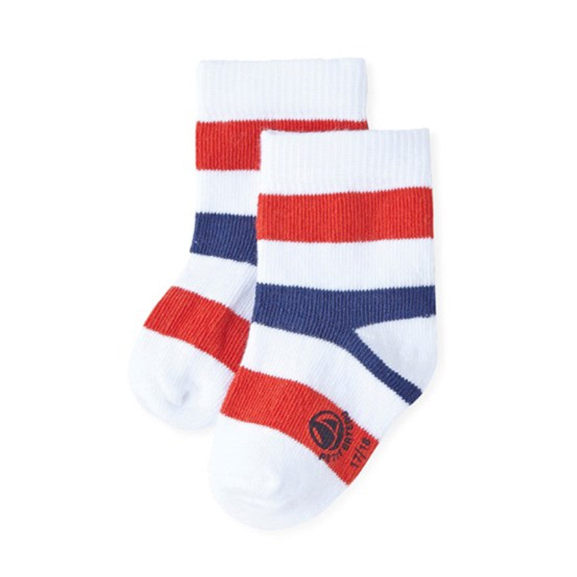 Petit Bateau Baby Boys Three-toned Striped Socks