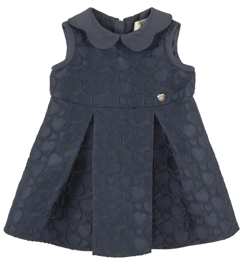Armani Baby Girls Jacquard Navy Dress Baby Dresses Armani Junior [Petit_New_York]