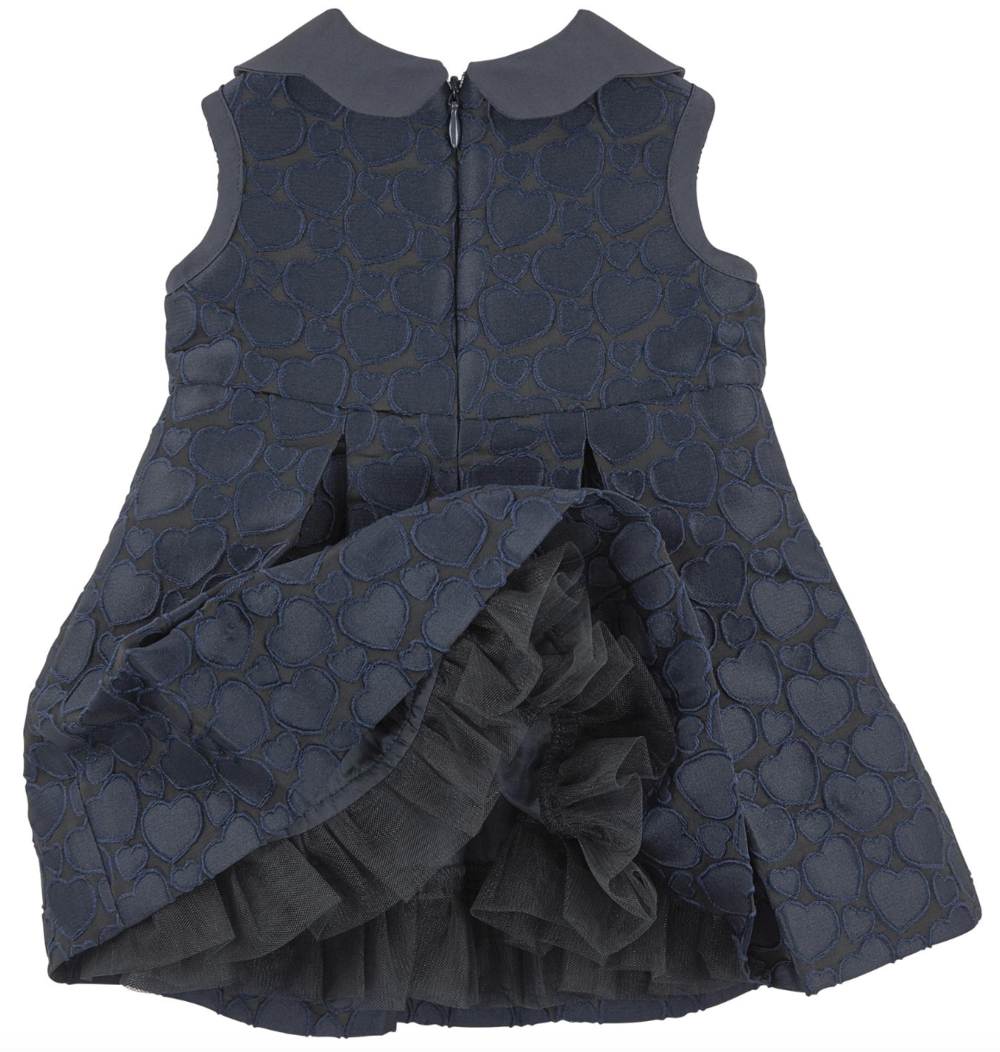 Armani Baby Girls Jacquard Navy Dress Baby Dresses Armani Junior [Petit_New_York]